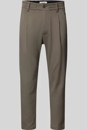 Drykorn Spodnie z zakładkami w pasie o skróconym kroju tapered fit model ‘CHASY’
