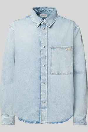 Calvin Klein Koszula jeansowa o kroju regular fit z detalem z logo
