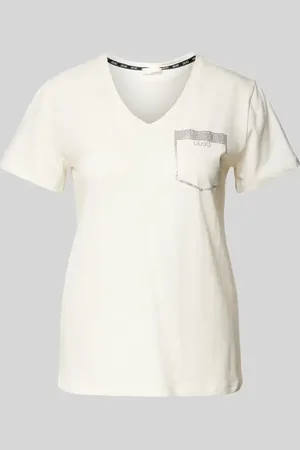 Liu Jo T-shirt z obszyciem z kamieni stras