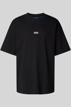 Hugo Blue T-shirt o kroju oversized z wiskozy z nadrukiem z logo model ‘Nalono’