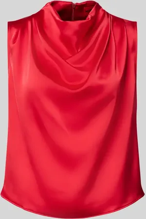 HUGO BOSS Bluzka o kroju regular fit z lejącym kołnierzem model ‘CASMINI’