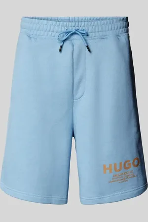Hugo Blue Szorty z dzianiny dresowej z nadrukiem z logo model ‘Nomario’