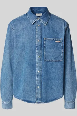 Calvin Klein Koszula jeansowa o kroju regular fit z nadrukiem z logo