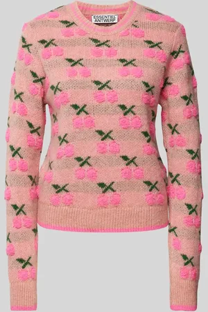 Essentiel Antwerp Sweter z dzianiny z wyhaftowanym motywem model ‘Hiroyal’