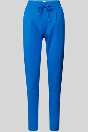 Ichi Spodnie o kroju slim fit z zakładkami w pasie i elastycznym pasem model ‘KATE’