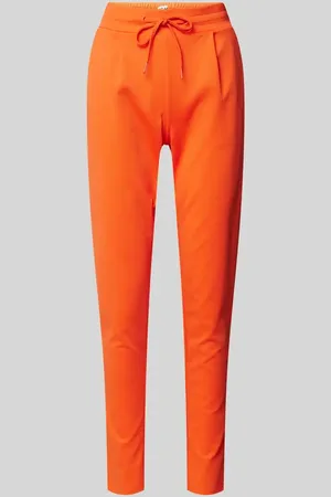 Ichi Spodnie o kroju slim fit z zakładkami w pasie i elastycznym pasem model ‘KATE’