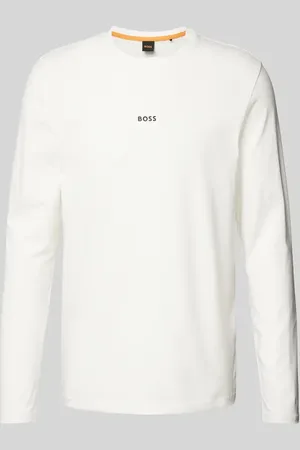 HUGO BOSS Bluzka z długim rękawem i nadrukiem z logo model ‘Chark’
