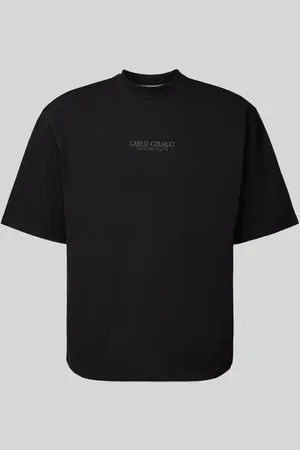 Carlo Colucci T-shirt o kroju oversized z nadrukiem z logo
