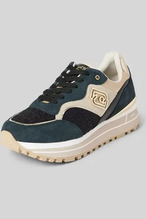Liu Jo Sneakersy ze skóry z detalami z logo model ‘MAXI WONDER’