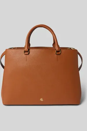 Ralph Lauren Torba na ramię ze skóry z krótkimi rączkami model model ‘HANNA’