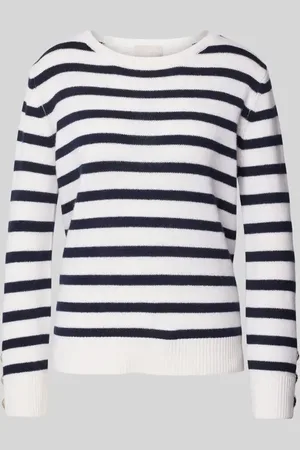 Hemisphere Sweter z dzianiny z prążkowanymi wykończeniami