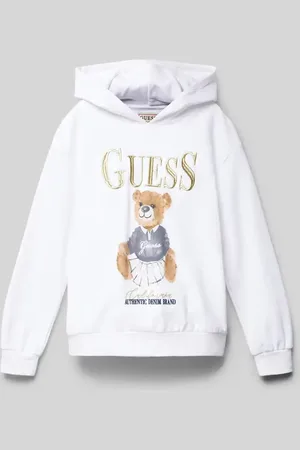 Guess Bluza z kapturem i metalicznym haftem z logo