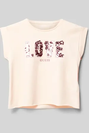 Guess T-shirt z cekinowym obszyciem