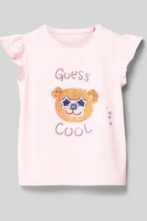 Guess T-shirt z cekinowym obszyciem