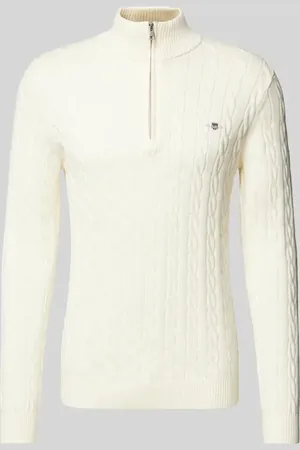 GANT Sweter z dzianiny z wzorem warkocza