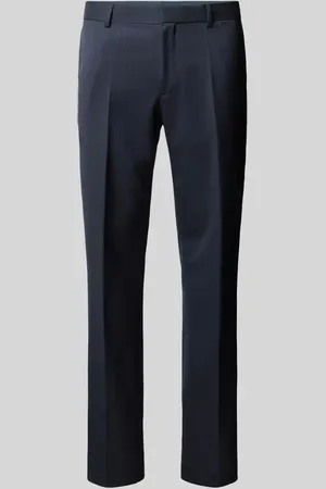 HUGO BOSS Spodnie do garnituru o kroju regular fit z czystej żywej wełny model ‘Lennon’