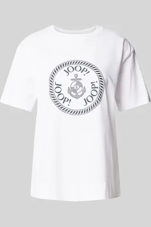 JOOP! T-shirt z obszyciem kamieniami stras model ‘Tonia’