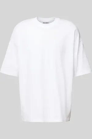 Review T-shirt o kroju oversized z nadrukiem z logo