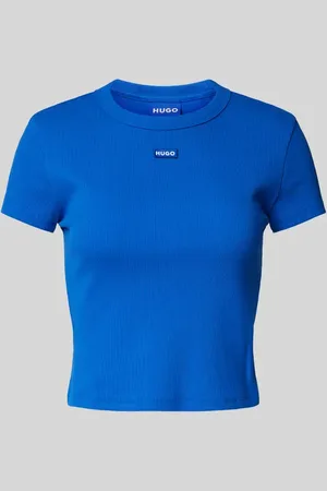 Hugo Blue T-shirt krótki z detale z logo