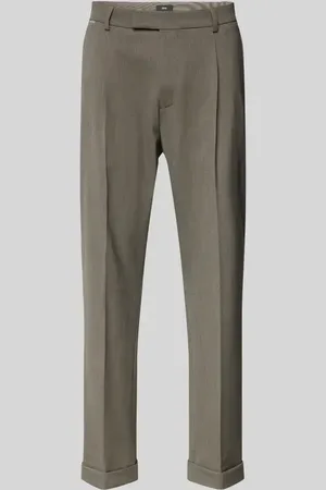 Cinque Spodnie o kroju regular fit z zakładkami w pasie i detalem z logo model ‘GIANNI’