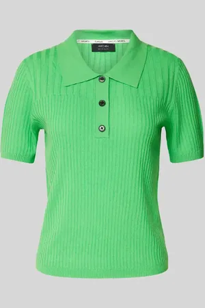 Marc Cain T-shirt z imitacji dzianiny z domieszką kaszmiru model ‘SPORTS’