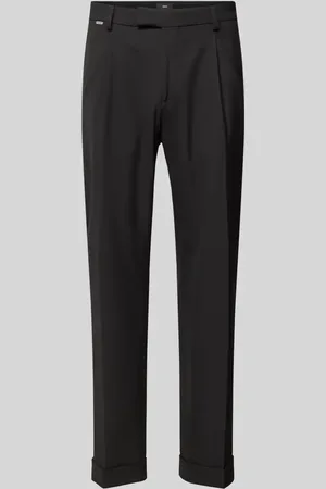 Cinque Spodnie o kroju regular fit z zakładkami w pasie i detalem z logo model ‘GIANNI’