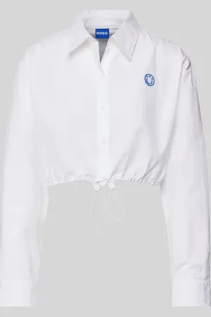 Hugo Blue Bluzka o kroju regular fit z wyhaftowanym logo model ‘Emma’