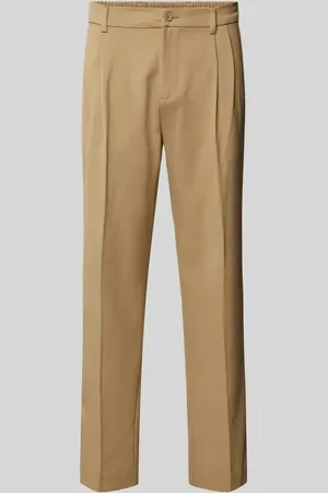 JACK & JONES Spodnie do garnituru o kroju baggy fit z zakładkami w pasie model ‘Julian’