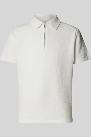 SELECTED Koszulka polo z krótkim zamkiem błyskawicznym model ‘SANDER’