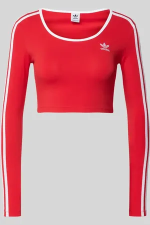 adidas Bluzka krótka z długim rękawem i wyhaftowanym logo