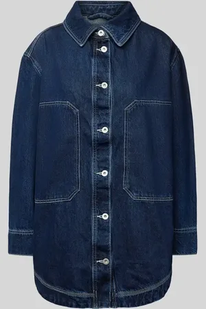 Hugo Blue Kurtka jeansowa o kroju relaxed fit z listwą guzikową model ‘Galane’