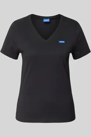 Hugo Blue T-shirt z wyhaftowanym logo