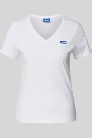 Hugo Blue T-shirt z wyhaftowanym logo