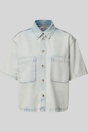 Jake*s Bluzka jeansowa o kroju regular fit z nakładanymi kieszeniami na piersi