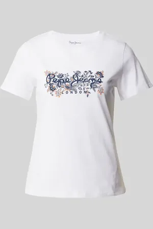 Pepe Jeans T-shirt o kroju regular fit z okrągłym dekoltem model ‘ROSALIND’