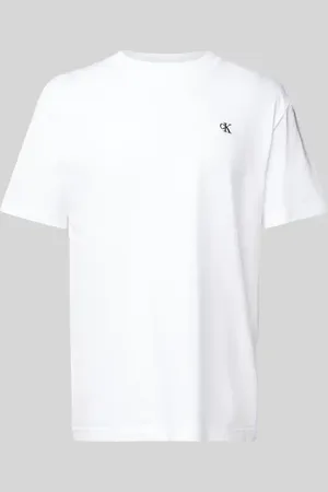 Calvin Klein T-shirt z prążkowanym okrągłym dekoltem