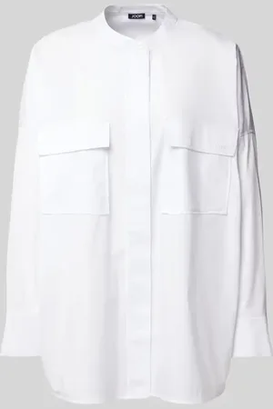 JOOP! Bluzka koszulowa o kroju relaxed fit ze stójką model ‘Brunella’