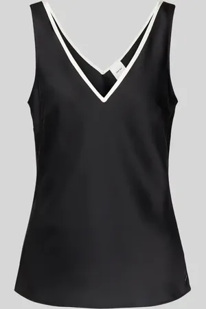 Calvin Klein Top bluzkowy o kroju regular fit z dekoltem w serek