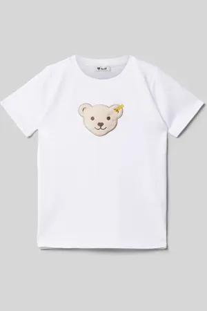 Steiff T-shirt z naszywką z logo