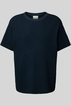 Knowledge Cotton Apparal T-shirt z detalem z logo