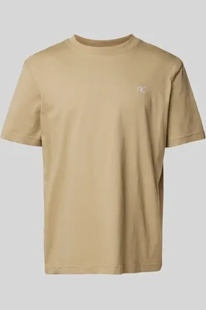 Calvin Klein T-shirt z prążkowanym okrągłym dekoltem