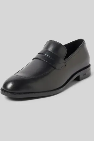 HUGO BOSS Mokasyny skórzane z detalami z logo model ‘Tayil’