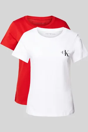 Calvin Klein T-shirt z nadrukiem z logo w zestawie 2 szt.