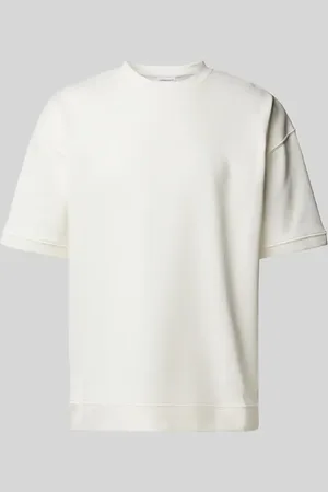 Lindbergh T-shirt o kroju oversized z okrągłym, prążkowanym dekoltem