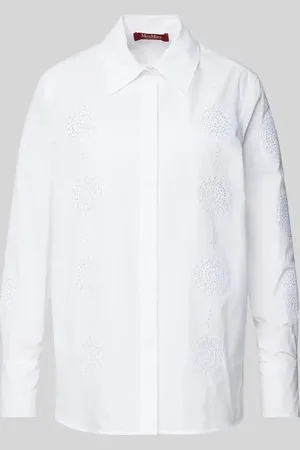 Max Mara Bluzka koszulowa o kroju regular fit z haftem angielskim model ‘SESIA’