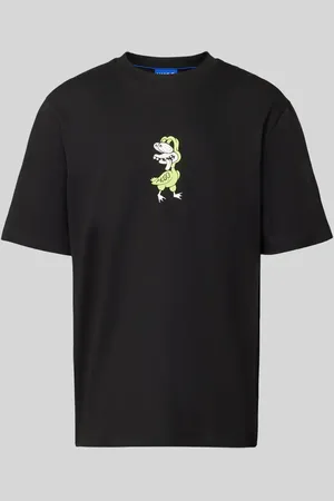 Hugo Blue T-shirt z nadrukiem z motywem model ‘Nutongo’