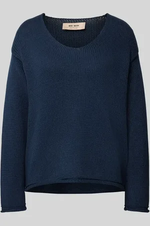 Mos Mosh Sweter z dzianiny z dekoltem w serek model ‘BINE’