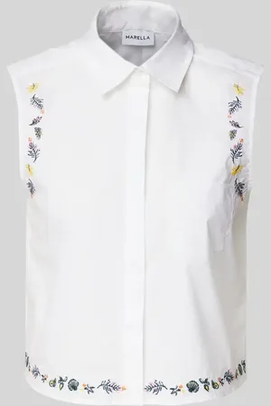 MARELLA Top bluzkowy o kroju regular fit z kieszenią na piersi model ‘SAVOIA’