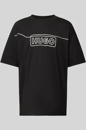 Hugo Blue T-shirt z wyhaftowanym logo model ‘Noideryo’