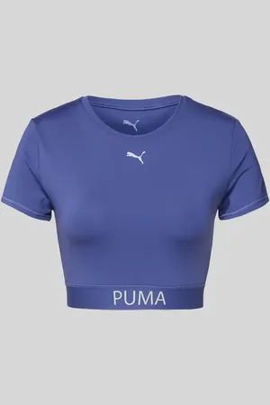 PUMA T-shirt o krótkim kroju z nadrukiem z logo